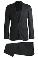 Slim-fit suit striped wool