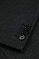 Slim-fit suit striped wool