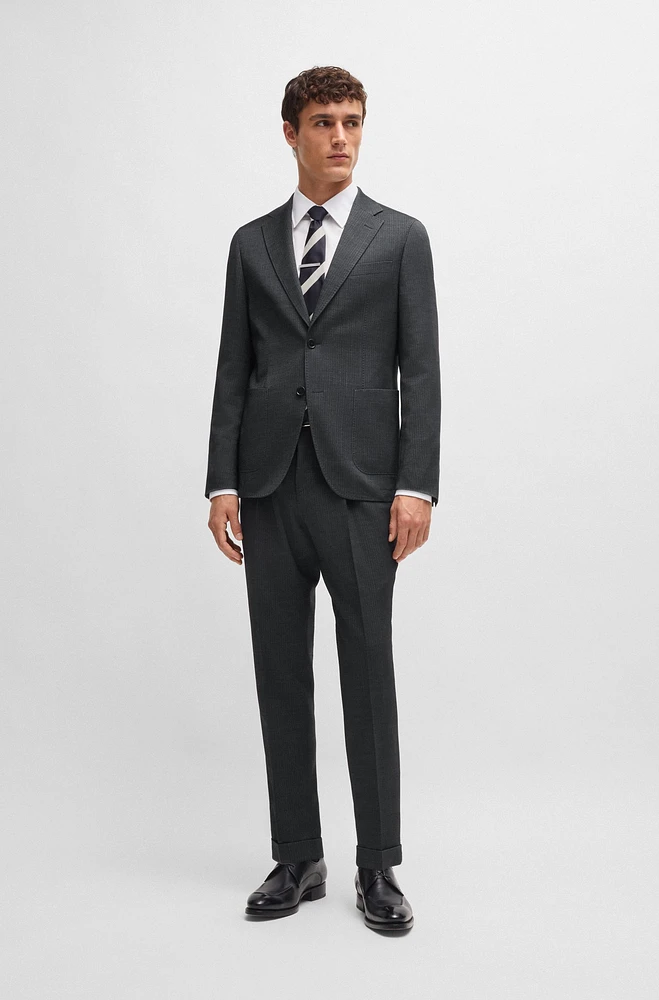 Slim-fit suit striped wool