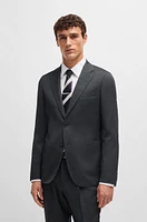 Slim-fit suit striped wool