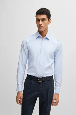 Slim-fit shirt structured stretch cotton