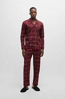 Stretch-cotton regular-fit pajamas with festive check