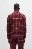 Stretch-cotton regular-fit pajamas with festive check