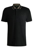 Stretch-cotton polo shirt with logo detail