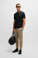 Stretch-cotton polo shirt with logo detail