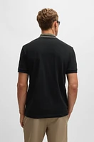 Stretch-cotton polo shirt with logo detail