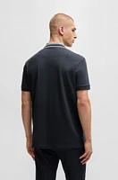 Stretch-cotton polo shirt with logo detail