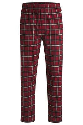 Stretch-cotton pajama bottoms with festive check