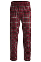 Stretch-cotton pajama bottoms with festive check