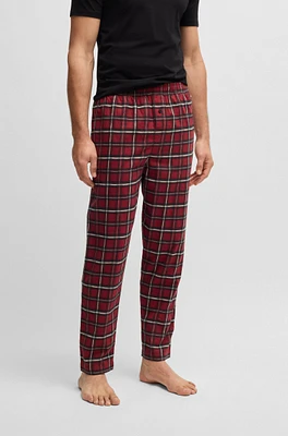 Stretch-cotton pajama bottoms with festive check