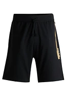 Cotton-terry shorts with metallic logo