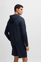 Cotton-terry zip-up hoodie with foil-print logo