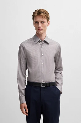 Slim-fit shirt patterned cotton