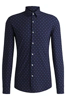 Slim-fit shirt printed performance-stretch jersey