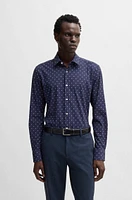 Slim-fit shirt printed performance-stretch jersey