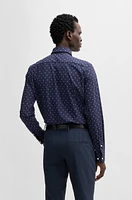 Slim-fit shirt printed performance-stretch jersey