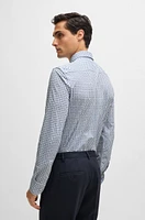 Slim-fit shirt printed performance-stretch fabric