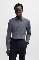 Slim-fit shirt printed performance-stretch jersey