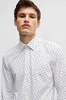 Slim-fit shirt printed performance-stretch fabric