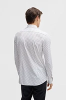 Slim-fit shirt printed performance-stretch fabric