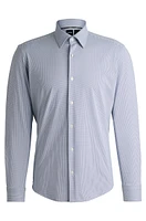 Regular-fit shirt structured performance-stretch fabric