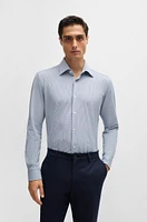 Regular-fit shirt structured performance-stretch fabric