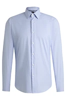 Regular-fit shirt striped stain-repellent twill