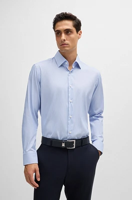 Regular-fit shirt striped stain-repellent twill