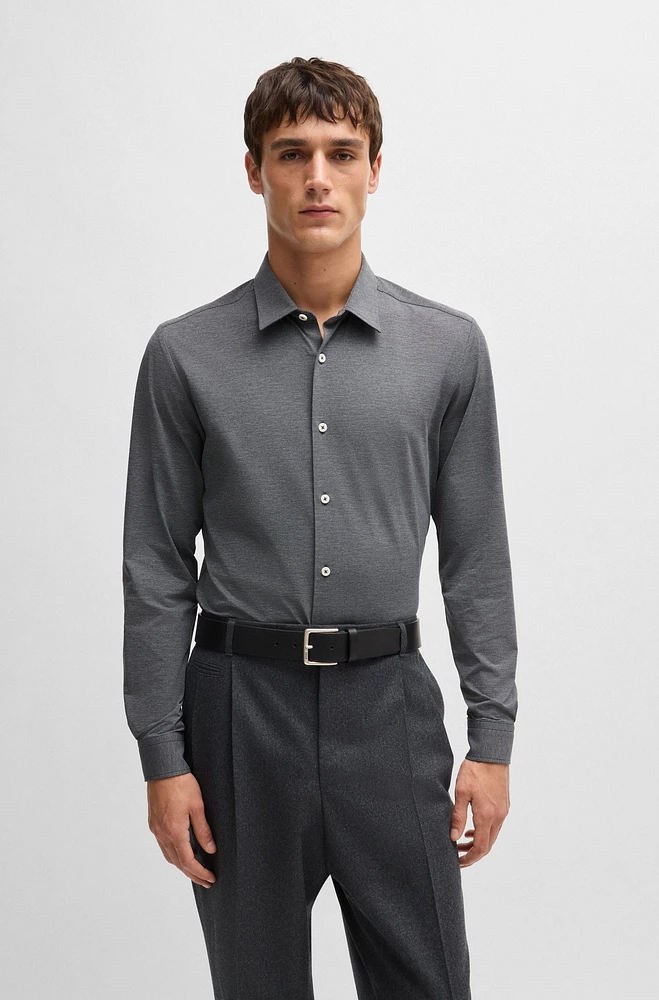 Slim-fit shirt melange performance-stretch jersey