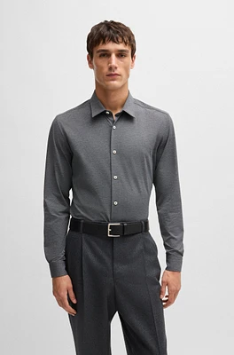 Slim-fit shirt melange performance-stretch jersey