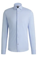 Casual-fit shirt jacquard-patterned cotton jersey