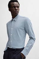 Slim-fit shirt printed performance-stretch fabric