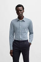 Slim-fit shirt printed performance-stretch fabric