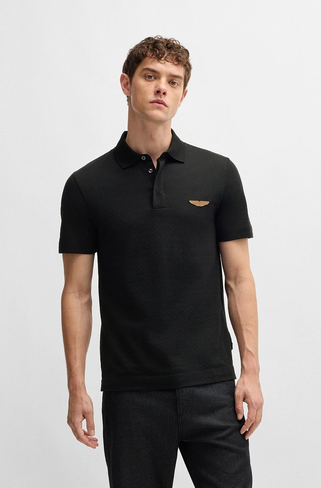 BOSS x ASTON MARTIN polo shirt silk-cotton jacquard