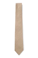 BOSS - Structured tie in an Italian wool-silk blend - Beige