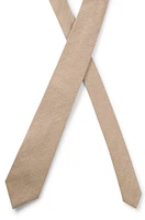 BOSS - Structured tie in an Italian wool-silk blend - Beige