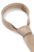 BOSS - Structured tie in an Italian wool-silk blend - Beige