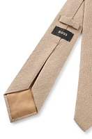 BOSS - Structured tie in an Italian wool-silk blend - Beige