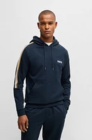 Cotton-terry hoodie with signature stripes and logo