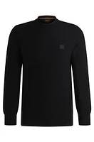 BOSS - Logo-patch sweater cotton and cashmere Black