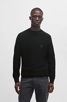 BOSS - Logo-patch sweater cotton and cashmere Black