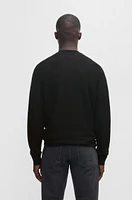 BOSS - Logo-patch sweater cotton and cashmere Black