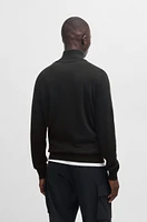 Logo-patch zip-neck sweater cotton and cashmere