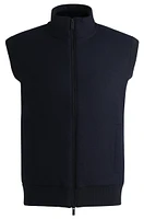 Regular-fit gilet with brushed-flannel front