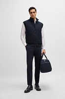 Regular-fit gilet with brushed-flannel front