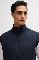 Regular-fit gilet with brushed-flannel front