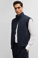 Regular-fit gilet with brushed-flannel front