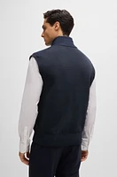 Regular-fit gilet with brushed-flannel front