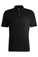 Mercerized-cotton polo shirt with Double B monogram