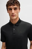 Mercerized-cotton polo shirt with Double B monogram